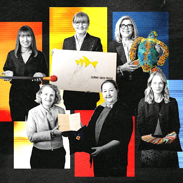 Top row from left: Maud Page (Art Gallery of NSW); Louise Herron AM (Sydney Opera House);  Kim McKay AO (Australian Museum); 
Bottom row from left: Dr Caroline Butler-Bowdon (State Library of NSW),  Lisa Havilah (Powerhouse Museum) and 
Annette Pitman (Museums of History NSW). 
