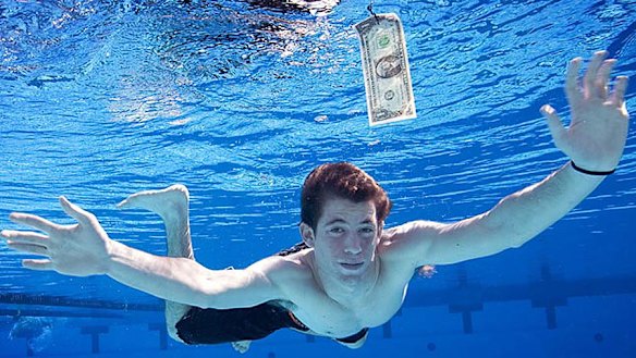A teenage Spencer Elden strikes a familiar pose recreating the album cover for Nirvana’s Nevermind.