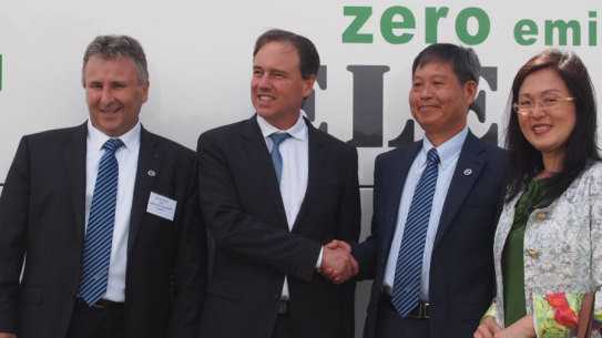 Brighsun group chair Allen Saylav, former climate change minister Greg Hunt, Brighsun director Kejun 'Kevin' Huang and Gladys Liu.