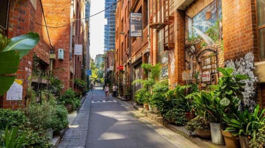 Guildford Lane in Melbourne’s CBD has been turned green.