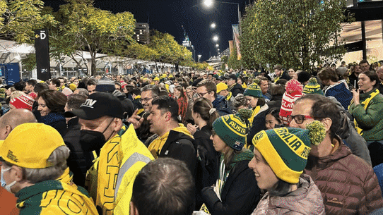 Transport chaos at Sydney Olympic Park rail station after the Women’s World Cup semi-final.