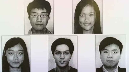 The five activists now wanted by the Hong Kong police.