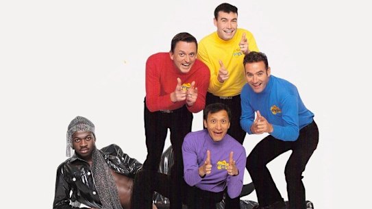 A fake promotional image Lil Nas X made in 2020 advertising a collaboration between himself and The Wiggles.