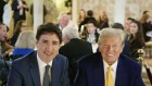 Justin Trudeau and Donald Trump at their dinner at Mar-a-Lago.
