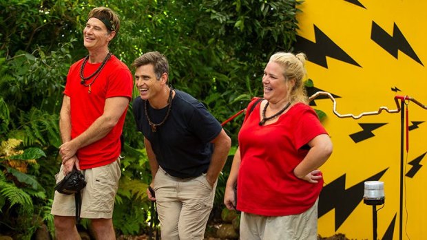 The three finalists on <i>I'm A Celebrity ...</i>: Richard Reid, Shane Crawford and Yvie Jones.