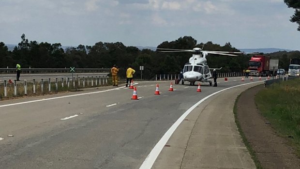 The crash closed southbound lanes on the Hume Highway