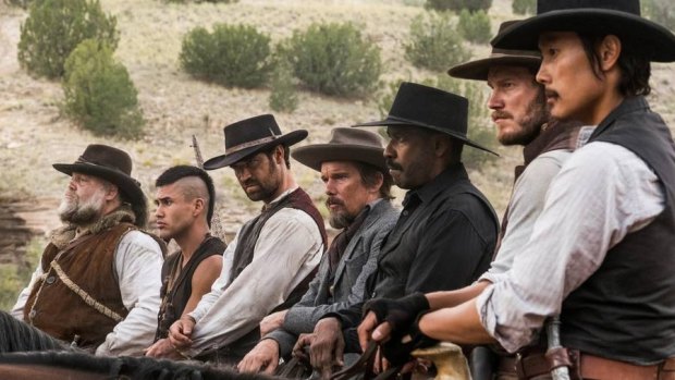 The politically correct posse ride in to clean up a Wild West town in this remake of The Magnificent Seven.