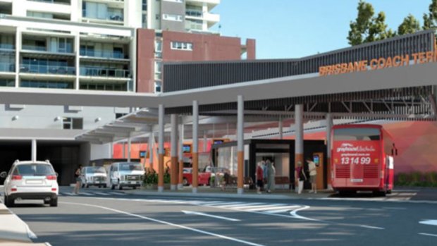 The new temporary bus centre at the Roma Street train station will be ready by July 2019.