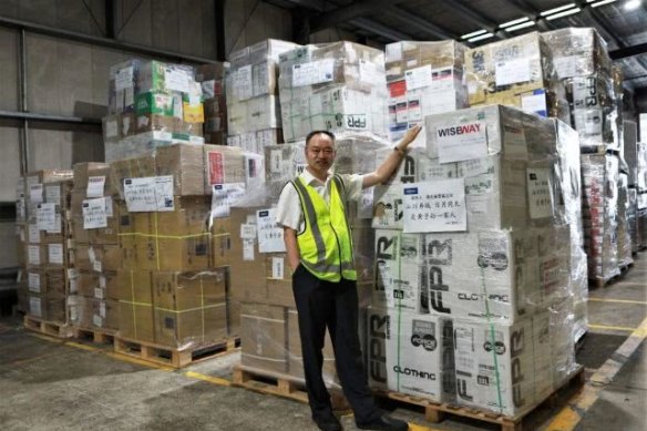 Sydney-based Kuang Yuanpin, a former Chinese military officer with a shipment of critical medical equipment going to China.