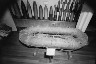 A Carley float, associated with HMAS Sydney recovered from the sea by HMAS Heros 200 miles from Carnarvon on 27 November 1941. It is not the one that held the body of the unknown sailor.