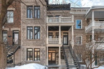 This three-bedroom townhouse in Montreal is close to cheese shops.