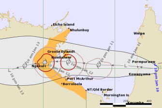 Tropical Cyclone Tiffany is expected to make landfall in the Northern Territory as a category 2 system. 