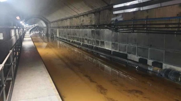 A photograph understood to be Sydney's flooded Metro network.