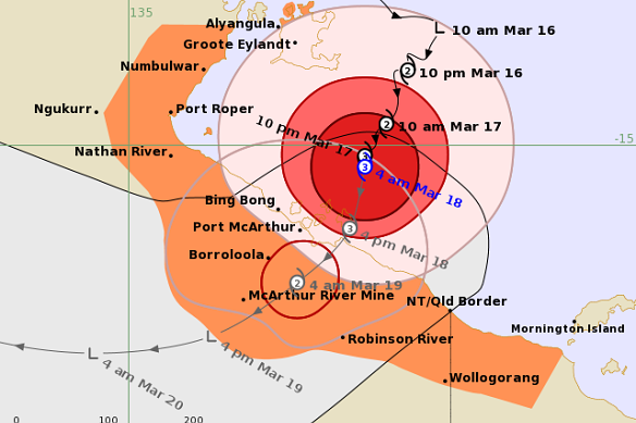 Tropical Cyclone Megan is due to hit land later today.