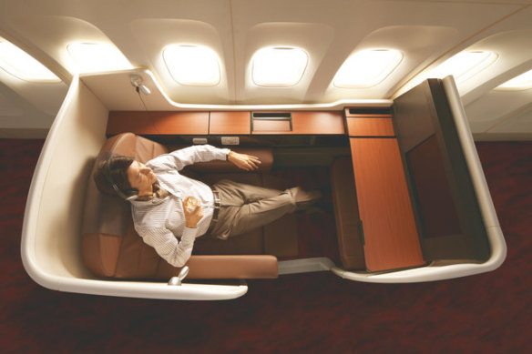 First class on board a JAL Boeing 777.