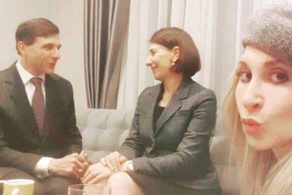 A photo of Gladys Berejiklian and Arthur Moses SC posted by her sister Mary.  
