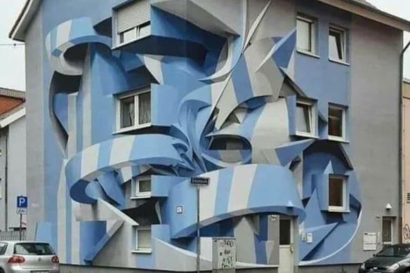 This building in Mannheim, Germany, puts a twist on the traditional facade.