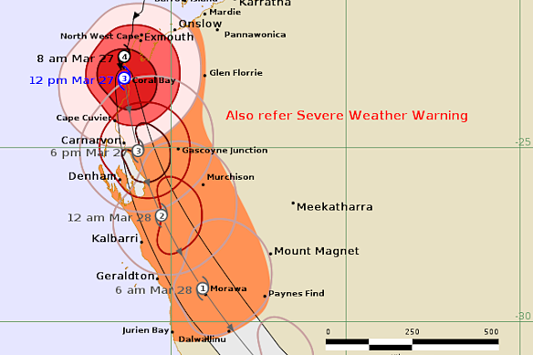 A track map showing the path of Narelle throughout Friday.