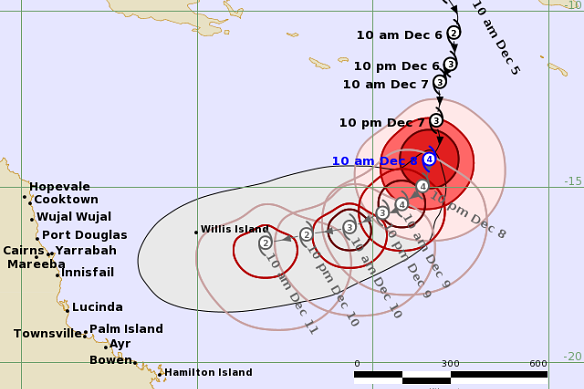 The latest tracking map for Cyclone Jasper.