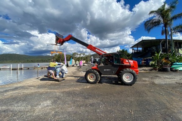 Spenser needed a crane to be rescued from the 2021 floods. 