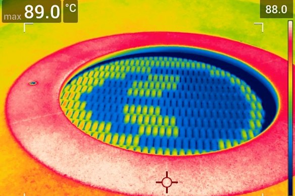 An infrared thermal image of Stargazing Park, Box Hill, Sydney.