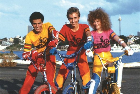 Angelo D’Angelo as PJ, James Lugton as Goose and Nicole Kidman as Judy in BMX Bandits.