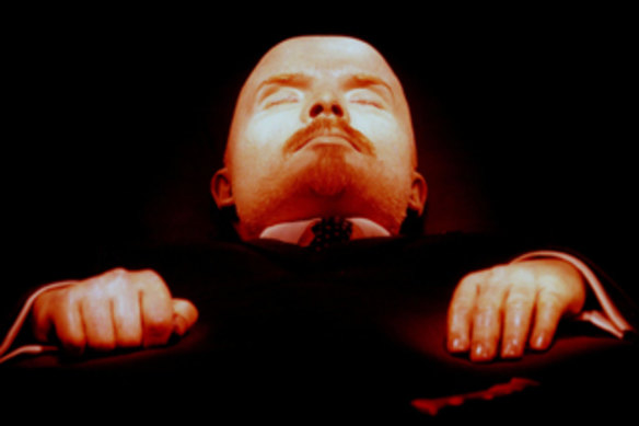 The embalmed body of Vladimir Lenin in Moscow.