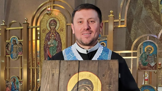 Bishop Mykola Bychok was given permission to enter Australia during the pandemic. 