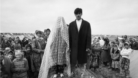 Tajik refugees, Saki Camp, Northern Afghanistan, 1993; Orphanage, Kabul, 1995; Wounded child, Gonbad village, Kandahar Province, 2005; Taxi delivering coffins, Jamhuriat Hospital, Kabul, 1993.