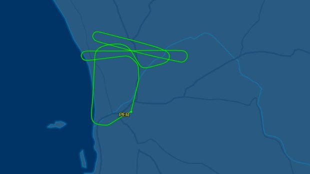 The flight returned to Perth Airport just under an hour after takeoff because of an in-flight engine shutdown.