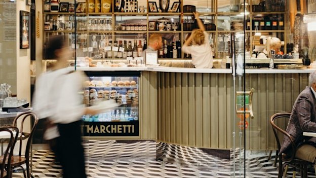 Marchetti cafe, located in Tattersall’s Arcade off Queen Street Mall.