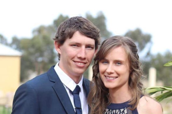 Volunteer firefighter Sam McPaul, pictured with his wife. Mr McPaul died at Jingellic  on December 30.