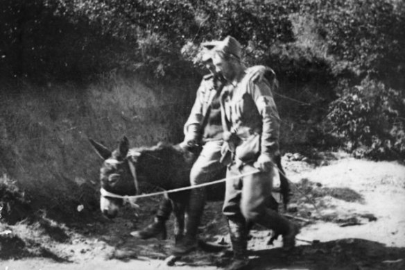 Private John ‘Simpson’ Kirkpatrick works with Murphy to carry an injured soldier to safety.