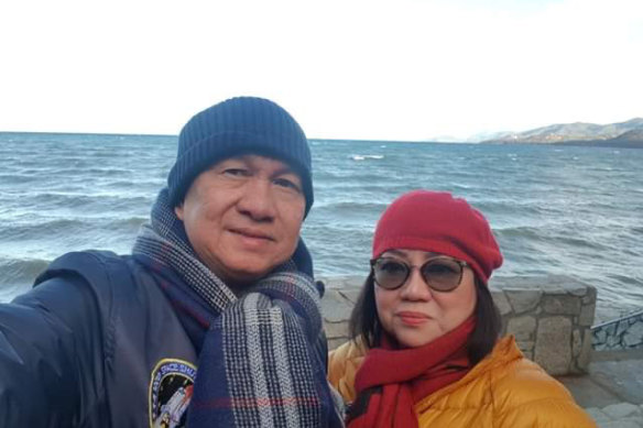 Marijane and Ireneo Dantic holidaying in the United States in December last year.