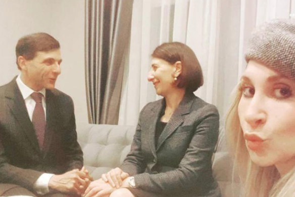 A photo of Gladys Berejiklian and Arthur Moses SC posted by her sister Mary.  