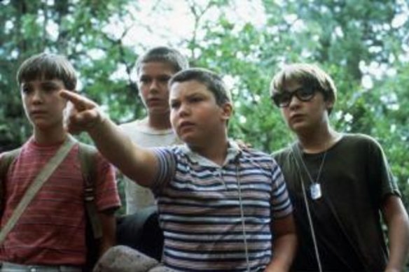 Wil Wheaton, River Phoenix, Jerry O'Connell and Corey Feldman in "Stand By Me".