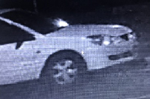 Police have released this image of a white car, after an attempted armed robbery in Reservoir.  