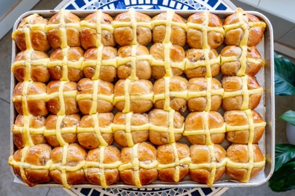 Portuguese tart hot cross buns from Sweet Belem in Petersham.