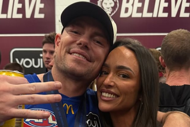 Emma Field supports Lachie Neale at AFL Grand Final