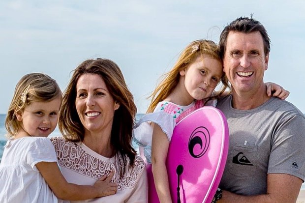 Dan Purdie with his wife Andrea and daughters Emelia and Chloe. 