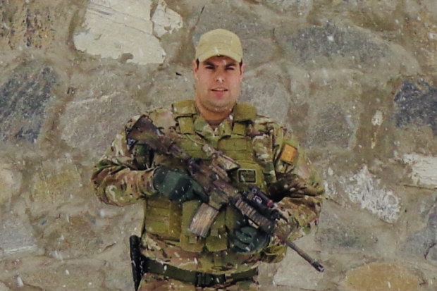 Buderim MP Brent Mickelberg in his former role as a soldier in Afghanistan.