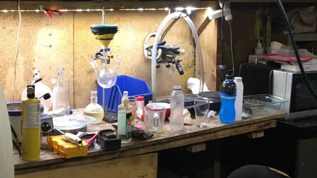An alleged clandestine methamphetamine lab found by police in a Mawson home.