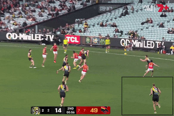 Tom Lynch was given a five-match ban for this strike on Adelaide opponent Jordon Butts.