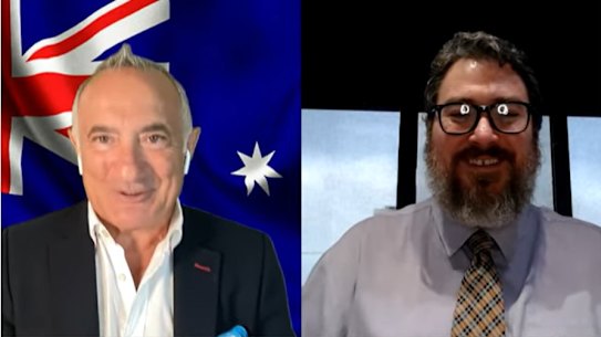Former Hillsong pastor Pat Mesiti interviews Dawson LNP MP George Christensen in the ‘Prayer and Pushback’ online event.  