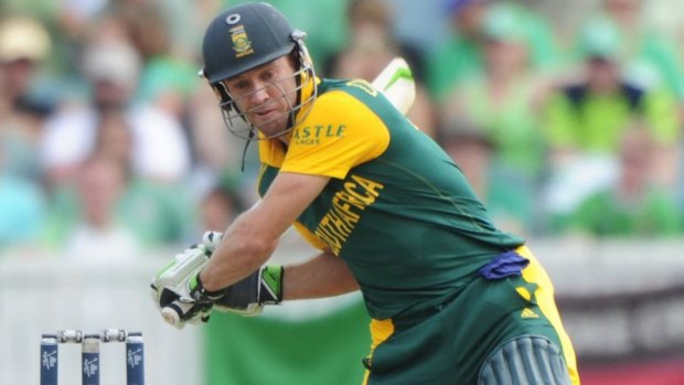 South Africa batsman AB De Villiers in action. 