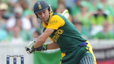 South Africa batsman AB De Villiers in action. 