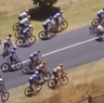 A kangaroo causes chaos at the Tour Down Under.