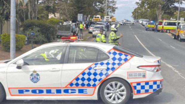 Police cordoned off the street, with the alleged attackers on the run.