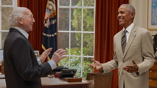 Former president Barack Obama appears in the final sketch of Life, Larry and the Pursuit of Unhappiness.