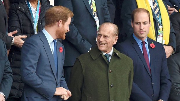 Prince Harry with Prince Philip in 2015.